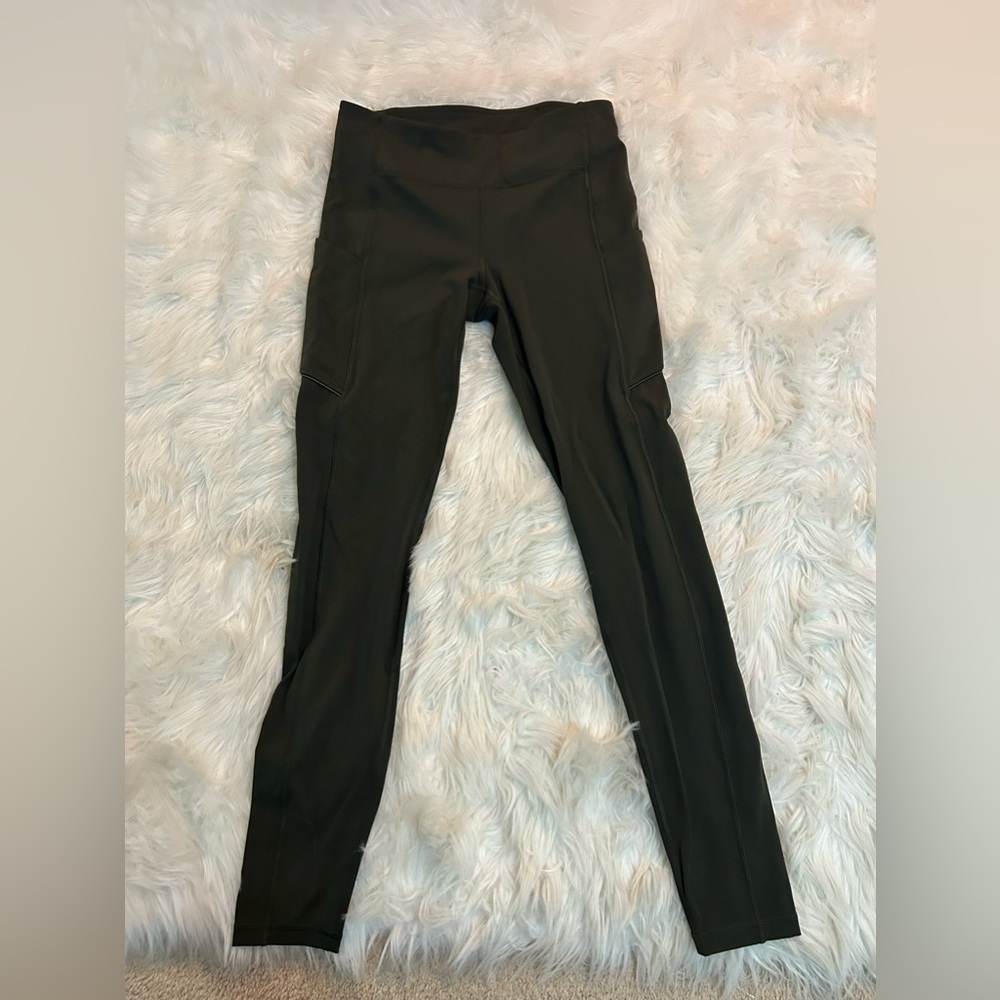Army green lululemon leggings size 6